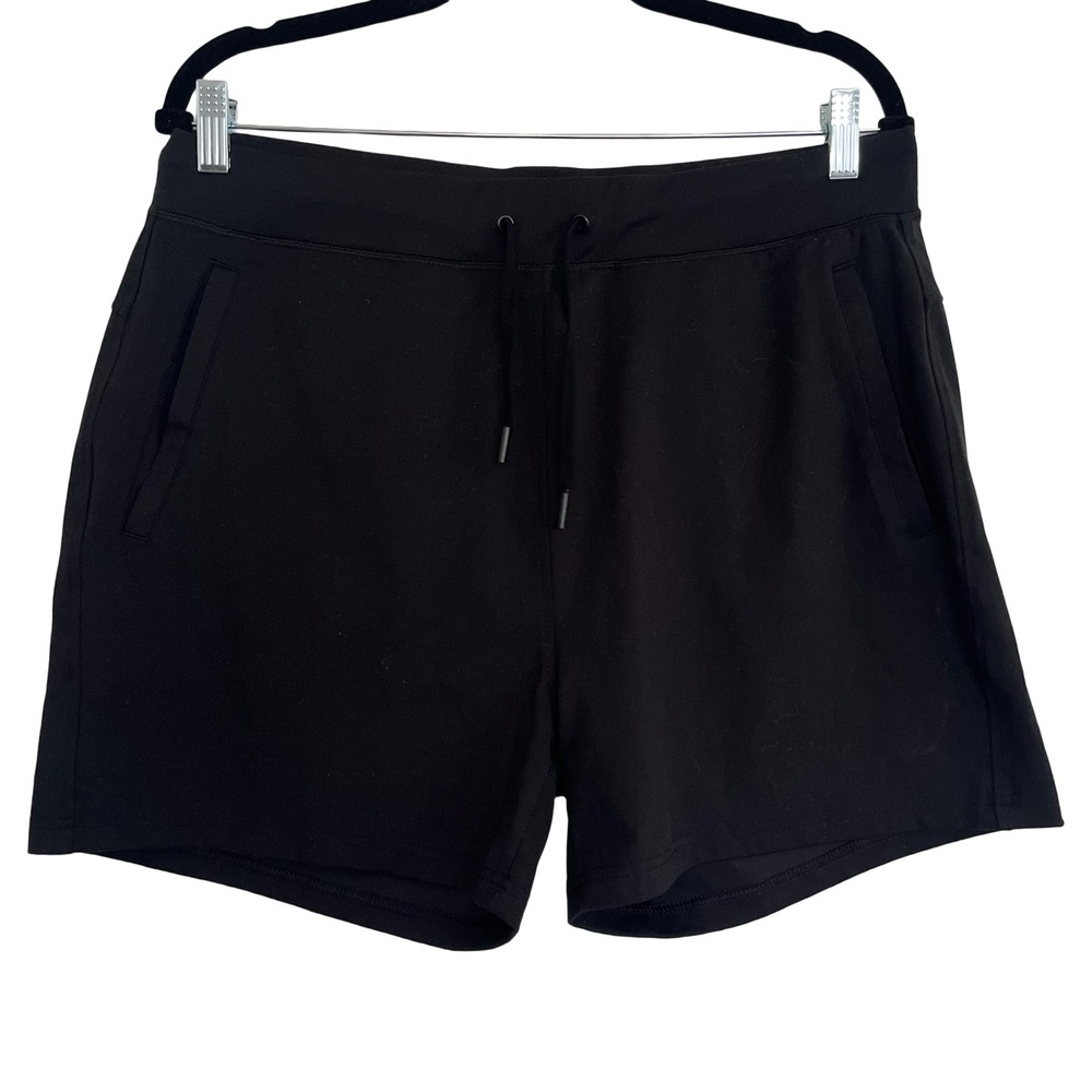 Yogalicious Lux Avenue Shorts Women XL Black Drawstring High Rise Pockets
